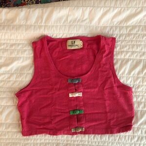 Pink fashion brand company crop sleeveless top